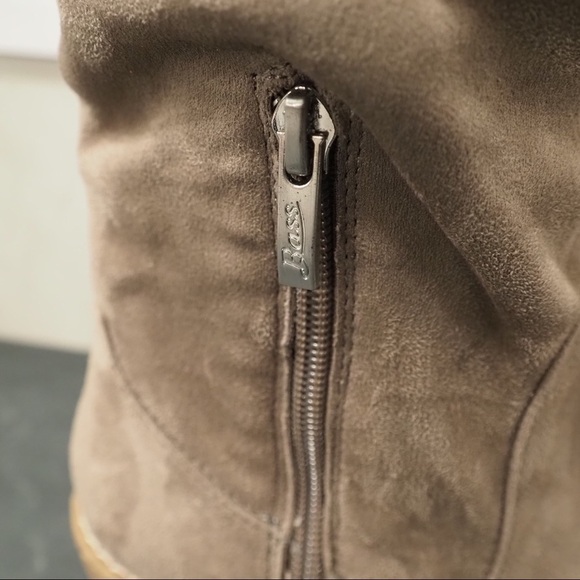 Bass sz 8.5 Eden tall stone micro suede wedge heel boots - Picture 10 of 16